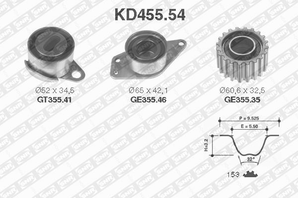 Snr Σετ Οδοντωτού Ιμάντα - KD455.54