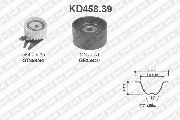 Snr Σετ Οδοντωτού Ιμάντα - KD458.39