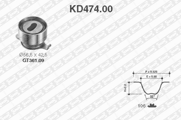 Snr Σετ Οδοντωτού Ιμάντα - KD474.00