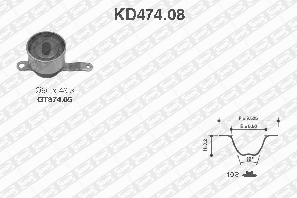 Snr Σετ Οδοντωτού Ιμάντα - KD474.08