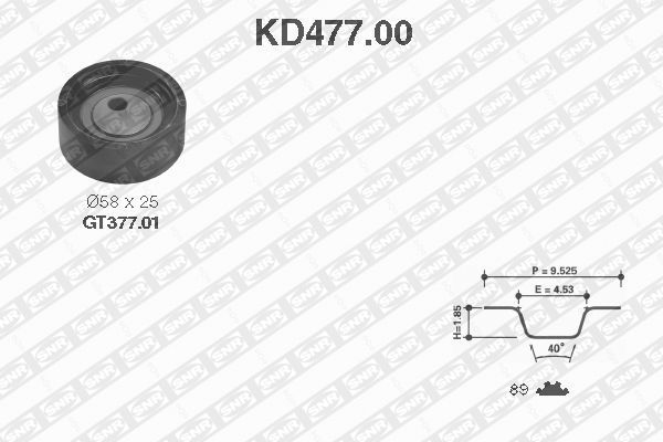 Snr Σετ Οδοντωτού Ιμάντα - KD477.00