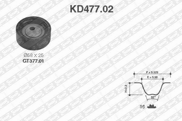 Snr Σετ Οδοντωτού Ιμάντα - KD477.02