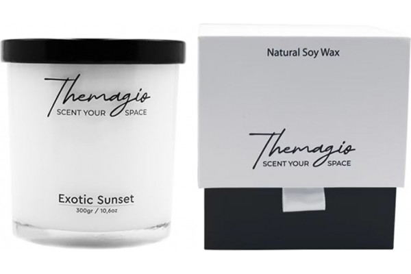 Αρωματικό Κερί Σόγιας Themagio Exotic Sunset 300gr 1 Τεμάχιο