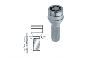 Μπουλόνι 12x1,25 22mm Κωνικό μαύρο