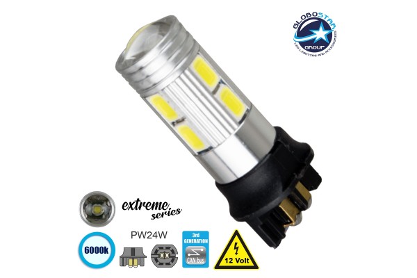 Λάμπα Αυτοκίνητου PW24W 3rd Generation Can-Bus Extreme Series LED 8 SMD 5630 & 1 CREE XHP35 8W 1200lm 360° DC 12V IP20 Ψυχρό Λευκό 6000K