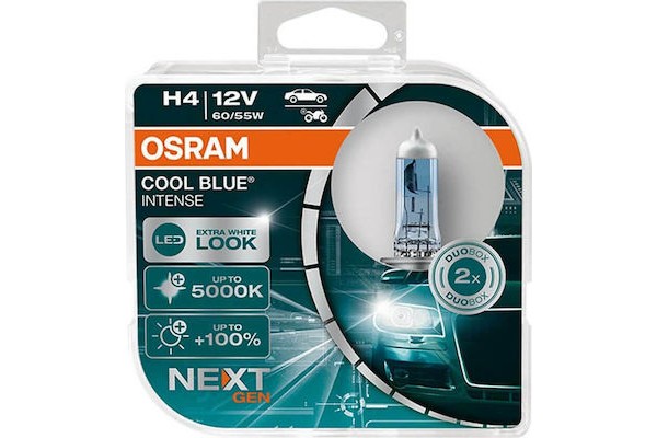 Osram H4 Cool Blue Intense Nextgen +100% 12V 55W 2τμχ