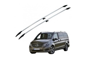 Μπάρες Οροφής Railing Για Mercedes-Benz Vito W447 14+ Αλουμινίου Ασημί 2 Τεμάχια