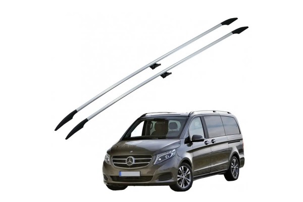 Μπάρες Οροφής Railing Για Mercedes-Benz Vito W447 14+ Αλουμινίου Ασημί 2 Τεμάχια