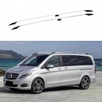 Μπάρες Οροφής Railing Για Mercedes-Benz V-Class W447 14+ Αλουμινίου Ασημί 2 Τεμάχια