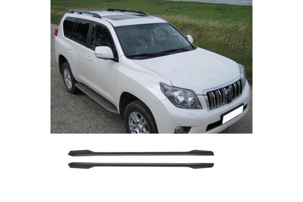 Μπάρες Οροφής Railing Για Toyota Land Cruiser Prado FJ150 2009+ Roof-Rails Αλουμινίου Μαύρες 2 Τεμάχια