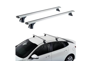 Μπάρες Οροφής Αλουμινίου Αεροδυναμικές Cruz 924-773 Airo T-118cm Ασημί 2 Τεμάχια