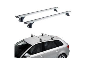 Μπάρες Οροφής Αλουμινίου Αεροδυναμικές Cruz 924-783 Airo X-118cm Ασημί 2 Τεμάχια