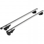 Μπάρες Οροφής Αλουμινίου Universal Rackit RK004 120cm Railing System Σετ Με Πόδια Και Κλειδαριά Ασημί 2 Τεμάχια