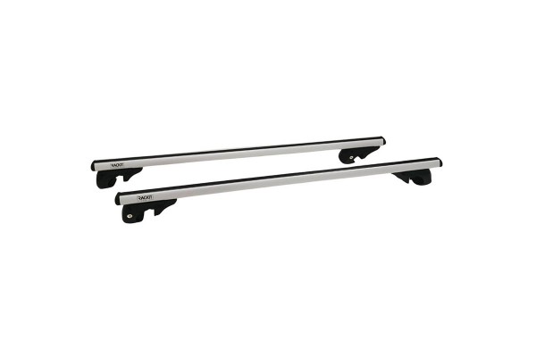 Μπάρες Οροφής Αλουμινίου Universal Rackit RK004-1 120cm Railing System Σετ Με Πόδια Και Κλειδαριά Ασημί 2 Τεμάχια