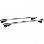 Μπάρες Οροφής Αλουμινίου Universal Rackit RK004-1 135cm Railing System Σετ Με Πόδια Και Κλειδαριά Ασημί 2 Τεμάχια