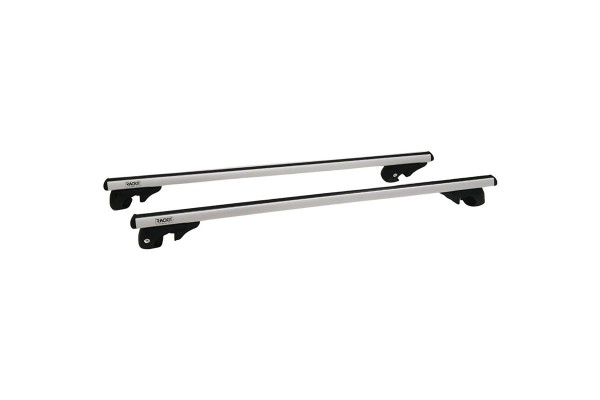 Μπάρες Οροφής Αλουμινίου Universal Rackit RK004-1 135cm Railing System Σετ Με Πόδια Και Κλειδαριά Ασημί 2 Τεμάχια