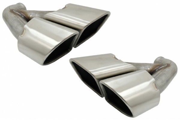 Διπλές Άκρες Σιγαστήρα Εξάτμισης Κατάλληλες Για Porsche Cayenne 92A Facelift (10/2014-2017) Turbo Design