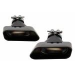 Μπούκες Εξάτμισης Κατάλληλες Για Bmw Σειρά 5 Sedan Touring F10 F11 F18 (2011-2017) 550i V8 Lci Square Design Black Edition