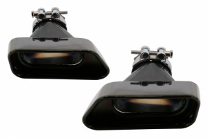 Μπούκες Εξάτμισης Κατάλληλες Για Bmw Σειρά 5 Sedan Touring F10 F11 F18 (2011-2017) 550i V8 Lci Square Design Black Edition