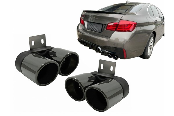 Μπούκες Εξάτμισης Κατάλληλες Για Bmw Σειρά 5 F10 F11 (2011-2017) M5 Lci Design Μαύρο