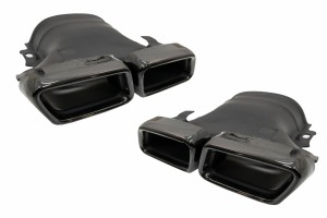 Μπούκες Εξάτμισης Κατάλληλες Για Mercedes E-Class W213 (2016-up) E63 Design Glc Suv X253 Glc Coupe C253 (2015-2017) Μαύρο