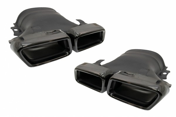 Μπούκες Εξάτμισης Κατάλληλες Για Mercedes E-Class W213 (2016-up) E63 Design Glc Suv X253 Glc Coupe C253 (2015-2017) Μαύρο