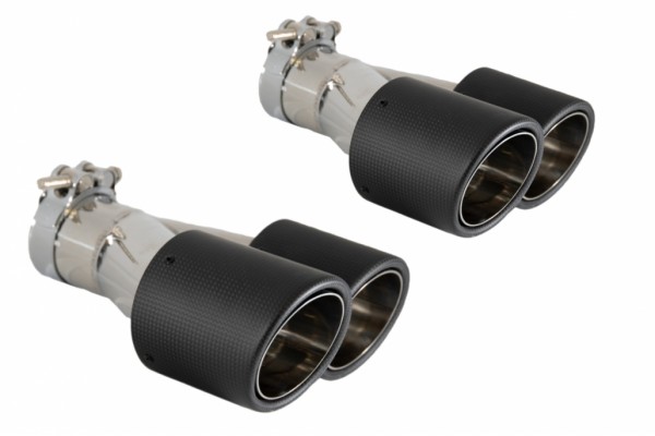 Διπλές Άκρες Σιγαστήρα Εξάτμισης Universal Με Ματ Φινίρισμα Από ανθρακονήματα, Είσοδος 6cm/2.36inch