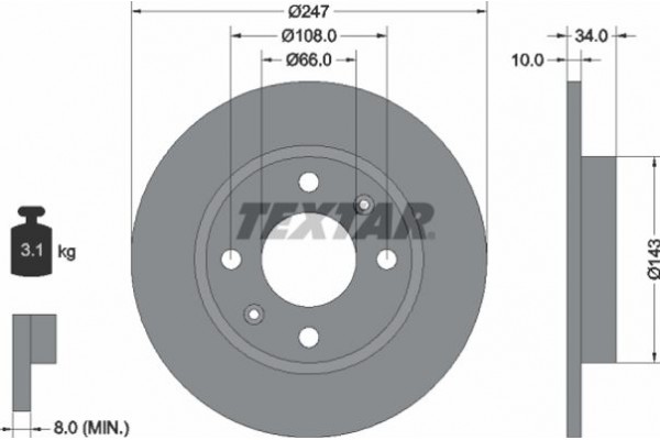 Textar Δισκόπλακα - 92029803