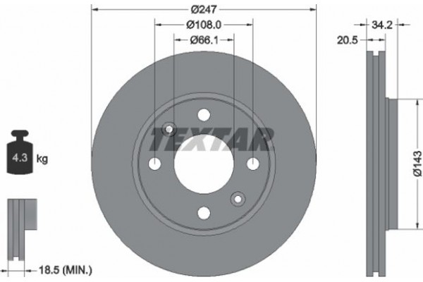 Textar Δισκόπλακα - 92043103