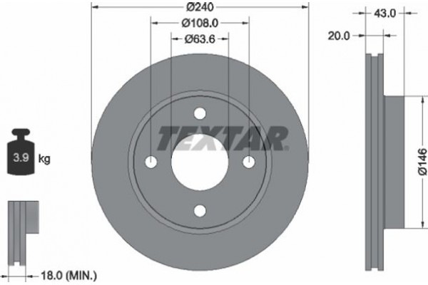 Textar Δισκόπλακα - 92051003