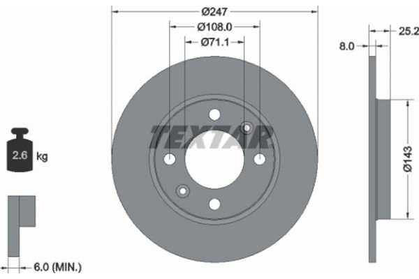 Textar Δισκόπλακα - 92055003