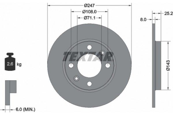 Textar Δισκόπλακα - 92055003