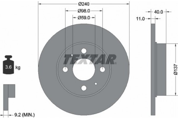 Textar Δισκόπλακα - 92061103