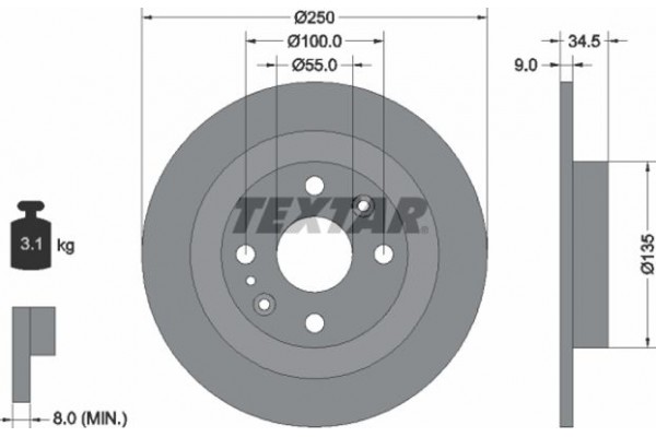 Textar Δισκόπλακα - 92061700