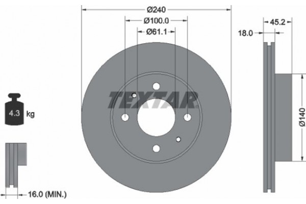 Textar Δισκόπλακα - 92063200