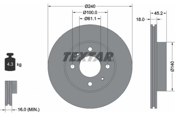 Textar Δισκόπλακα - 92063200 Textar Δισκόπλακα - 92063200