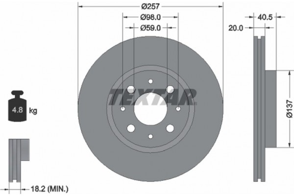 Textar Δισκόπλακα - 92068503 Textar Δισκόπλακα - 92068503