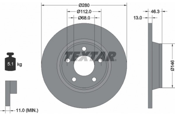 Textar Δισκόπλακα - 92071605 Textar Δισκόπλακα - 92071605