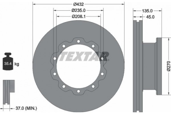 Textar Δισκόπλακα - 93087000