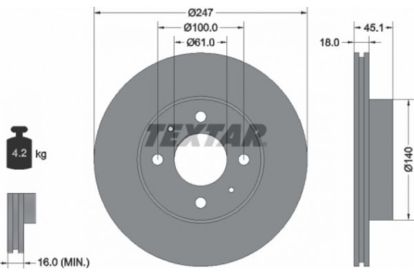 Textar Δισκόπλακα - 92091000