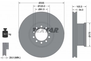 Textar Δισκόπλακα - 93101300