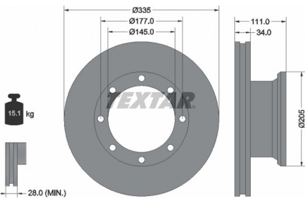 Textar Δισκόπλακα - 93102300