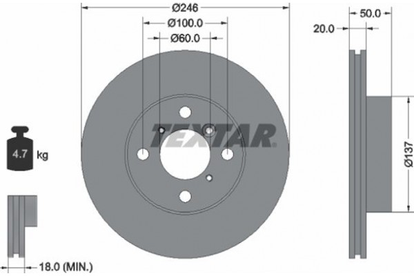 Textar Δισκόπλακα - 92104500