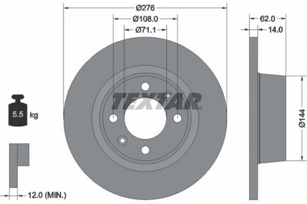 Textar Δισκόπλακα - 92107900 Textar Δισκόπλακα - 92107900