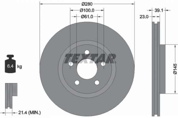 Textar Δισκόπλακα - 92108505 Textar Δισκόπλακα - 92108505