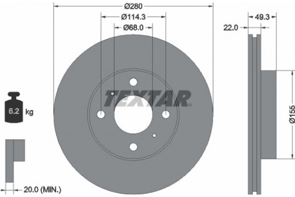 Textar Δισκόπλακα - 92109300