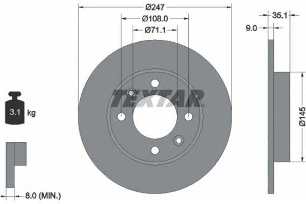 Textar Δισκόπλακα - 92111703