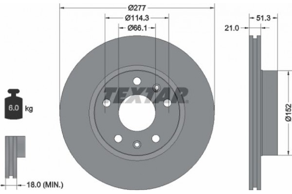 Textar Δισκόπλακα - 92115703