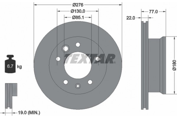 Textar Δισκόπλακα - 92131503