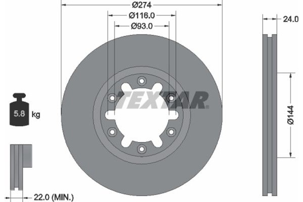 Textar Δισκόπλακα - 92136300